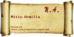 Mitiu Armilla névjegykártya